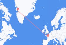 Vluchten van Poitiers, Frankrijk naar Ilulissat, Groenland