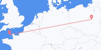 Flyg från Guernsey till Polen
