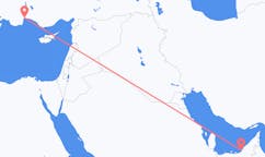 出发地 阿拉伯联合酋长国阿布扎比目的地 土耳其安塔利亚的航班