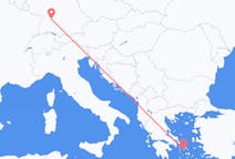 出发地 希腊锡罗斯岛目的地 德国斯图加特的航班