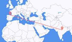 出发地 印度贾巴尔普尔目的地 西班牙桑坦德的航班