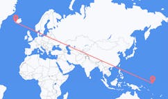 Flyrejser fra Yaren, Nauru til Reykjavik, Island