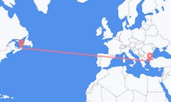 Flyreiser fra Sydney i Nova Scotia, Canada til Edremit, Tyrkia