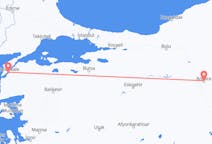 Vluchten van Çanakkale, Turkije naar Ankara, Turkije