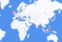 Flyg från Makassar, Indonesien till Dublin, Irland