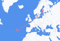 Flug frá Turku, Finnlandi til Ponta Delgada, Portúgal