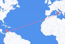 Flyreiser fra Cartagena, Colombia til Palermo, Italia