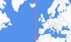 Flyreiser fra Fuerteventura, Spania til Egilssta?ir, Island