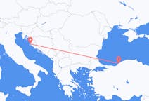 크로아티아 자다르에서 출발해 터키 종굴다크까지(으)로 가는 항공편