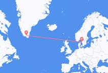 Loty z Narsarsuaq, Grenlandia z Göteborg, Szwecja