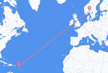 圣基茨和尼维斯出发地 尼维斯飞往圣基茨和尼维斯目的地 奥斯陆的航班
