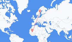 Flyrejser fra Nema, Mauretanien til Sundsvall, Sverige