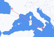Flights from Bordeaux, France to Catania, Italy