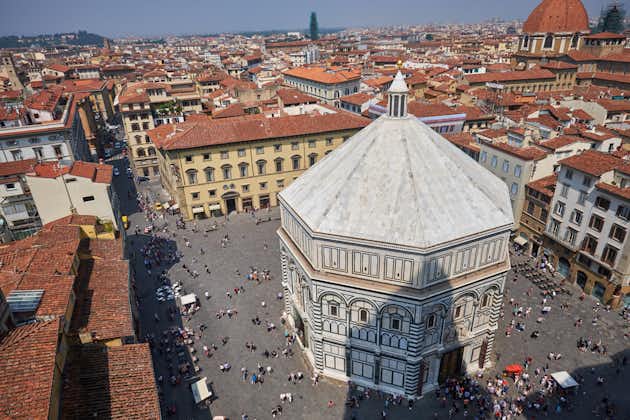 aerial view of Florence Baptistery, Florence, Italy.
