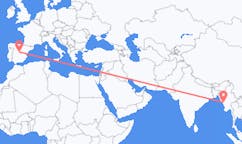 Flyg från Ann, Myanmar (Burma) till Madrid, Spanien