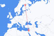 Flyreiser fra Akaba, Jordan til Kajana, Finland