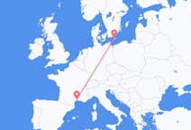 Flights from Bornholm, Denmark to Montpellier, France