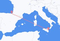 出发地 西班牙从 圣塞巴斯蒂安目的地 意大利卡塔尼亞的航班