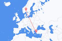 Vluchten van Samos, Griekenland naar Oslo, Noorwegen