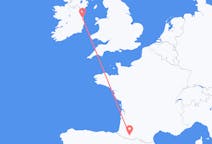 Flyg från Dublin, Irland till Lourdes (kommun i Brasilien, São Paulo, lat -20,94, long -50,24), Frankrike
