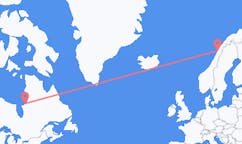 出发地 加拿大库朱瓦拉皮克目的地 挪威博德的航班