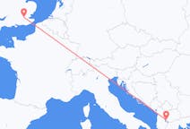 Vols depuis la ville d'Ohrid vers la ville de Londres