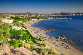 Photo of Faliraki the primary seaside resort village on the Greek island of Rhodes.