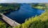 Photo of aerial view of Lake Vyrnwy Dam in Powys ,Wales.