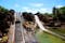 photo of the slope of the Tutuki Splash in Port Aventura Park in Salou, Spain.