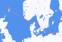 Voli dalla città di Isole Shetland per Danzica