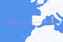 Flights from São Jorge Island, Portugal to Cagliari, Italy