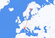 Flights from Ajaccio, France to Umeå, Sweden