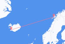 ノルウェーのストックマルネスからから、アイスランドのレイキャビクまでのフライト