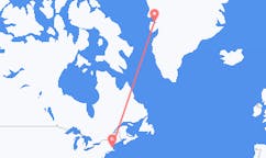 来自美国波士顿目的地 格陵兰卡修特的航班