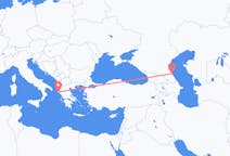 Vluchten van Machatsjkala, Rusland naar Korfoe, Griekenland