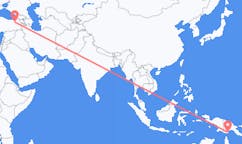 Flyrejser fra Daru, Papua Ny Guinea til Erzurum, Tyrkiet