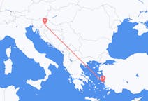 出发地 克罗地亚出发地 萨格勒布目的地 希腊萨摩斯的航班