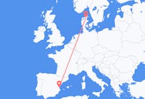 Flyg från Ålborg, Danmark till Valencia, Spanien