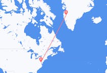 Vluchten van Washington D. C. Naar Kangerlussuaq