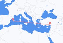 Flyreiser fra Adana, Tyrkia til Palma de Mallorca, Spania