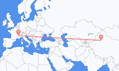Flights from Korla, China to Grenoble, France