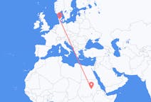 Flyrejser fra Khartoum, Sudan til Billund, Danmark