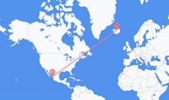 Vluchten van Mazatlán, Mexico naar Akureyri, IJsland