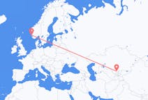 Flyrejser fra Shymkent, Kasakhstan til Haugesund, Norge