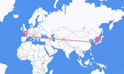 Flyg från Kobe, Japan till Lourdes (kommun i Brasilien, São Paulo, lat -20,94, long -50,24), Frankrike
