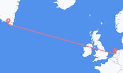 Flyrejser fra Amsterdam, Holland til Nanortalik, Grønland