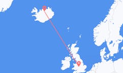 Flights from the city of Birmingham, England to the city of Akureyri, Iceland