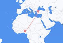 Flyreiser fra Benin by, Nigeria til Denizli, Tyrkia