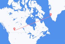 캐나다 캘거리에서 출발해 그린란드 누크까지(으)로 가는 항공편