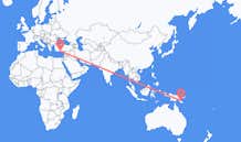 Flyreiser fra Popondetta, Papua Ny-Guinea til Gazipaşa, Tyrkia